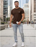 Pánske bavlnené tričko s potlačou hnedého buldoga FashionStreet NX0125R Pánske bavlnené tričko s potlačou hnedého buldoga FashionStreet NX0125R