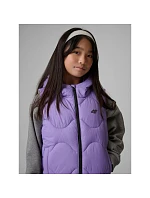 Dievčenská bunda bez rukávov s kapucňou 4F 4FJRSS26TVJAF355-51S deti