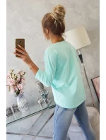Blúzka s potlačou Superior v mätovej farbe