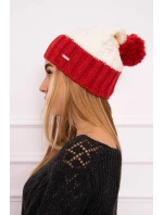 Čiapka Paris fleece K212 ecru+bordeaux