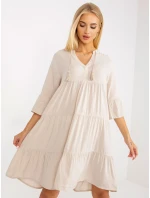 Šaty D73761M30214A1EN svetlo béžové