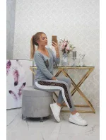 Sada s leopardím potlačou sivá