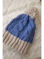 Paris fleecová čiapka K212 modrá+béžová