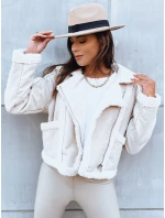 Dámska kožená bunda PLAYDIVA light beige FashionStreet TY3852