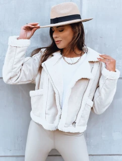 Dámska kožená bunda PLAYDIVA light beige FashionStreet TY3852