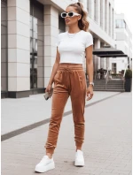 Dámske velúrové tepláky Brown FashionStreet UY2838 Dámske velúrové tepláky Brown FashionStreet UY2838