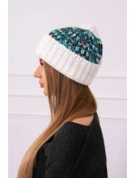 Dámska čiapka Iris K348 white+turquoise
