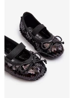 Balerinki Dziecięce Ozdobione Cekinami Czarne Weries