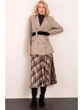 Dámska sukňa 14426 hnedá kocka - BSL