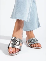 Praktické nazúvaky dámske Srebrny bez podpätku Praktické nazúvaky dámske Srebrny bez podpätku