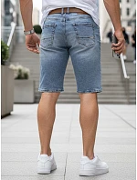 Pánske džínsové šortky s opaskom modré FashionStreet SX2577