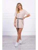 Šaty s ozdobným pásikom béžovej Šaty s ozdobným pásikom béžovej