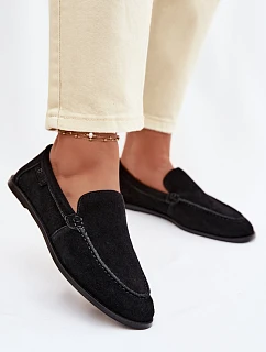 Dámske mokasíny z prírodného semišu Big Star TT274209 Black