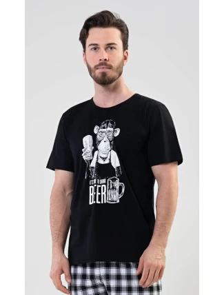 Pánske pyžamové šortky s motívom opíc