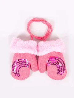 YOCLUB Rukavice RED-0111G Detské kožušinové flitre