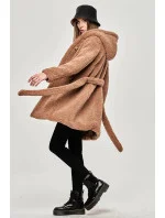 Hnedá dámska bunda "baránok" (GSQ2229)