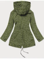 Khaki-limetková dámska bunda parka 2 v 1 (W702)