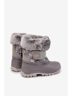 Dětské zimní boty s kožešinou na suchý zip Lee Cooper LCJ-25-10-3788 šedé