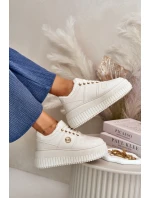 Sneakersy Buty Sportowe Damskie Ocieplane Na Masywnej Podeszwie Beżowe Verissha