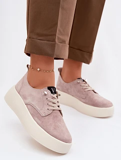 Semišové dámske topánky na platforme Vinceza 79605 beige