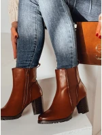 Dámske čižmy BOOTELY na podpätku camel FashionStreet ZY0497