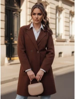 Dámsky dlhý hnedý kabát LINNORE oversize FashionStreet NY0705 Dámsky dlhý hnedý kabát LINNORE oversize FashionStreet NY0705