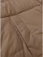 Dámska krátka zimná bunda s rebrovanými lemami S'west beige (B8288-12) Dámska krátka zimná bunda s rebrovanými lemami S'west beige (B8288-12)