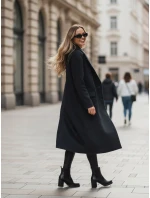 Dámsky zimný kabát dlhý oversize čierny FashionStreet NY0765z