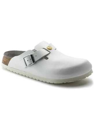 Birkenstock dámske žabky Boston ESD white natural leather medical narrow (0061378) dámske