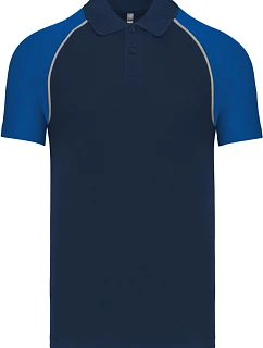 Kariban K 226 Baseballové polo tričko z piqué 20.K226 tmavomodrá/svetlosivá/kráľovská modrá