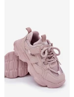 Sneakersy Dziecięce Na Platformie Różowe Hanomess