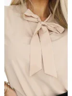 140-25 Blúzka s dlhými rukávmi a viazaním vpredu - BEACH