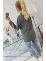 Oversize tunika s kapucňou na zips v grafitovej farbe