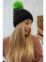 Fleecová čiapka Ilona K218 čierna+zelená