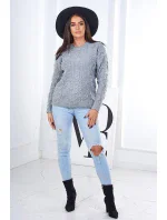Sveter s pleteninou sivý