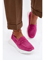 Dámske mokasíny z prírodného semišu na platforme Vinceza 79626 Fuchsia Dámske mokasíny z prírodného semišu na platforme Vinceza 79626 Fuchsia