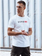 Pánske bavlnené tričko s potlačou biele FashionStreet RX5607 Pánske bavlnené tričko s potlačou biele FashionStreet RX5607