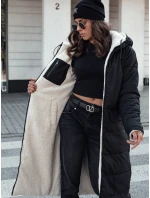 Dámska zimná bunda GLAMPUFF obojstranná prešívaná bunda s kapucňou čierna FashionStreet TY4606