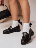 Dámske mokasíny s plochou podrážkou ELEGANCIO black FashionStreet ZY0708