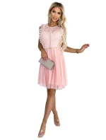 454-2 Šaty GRETA s čipkou a zlatým opaskom - BRUSSWIN