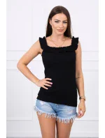 Španielska blúzka s volánikmi čierna