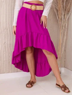 Sukňa s dlhšou zadnou časťou tmavo fialová