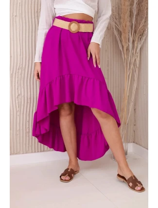 Sukňa s dlhšou zadnou časťou tmavo fialová