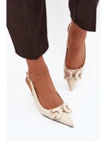 Dámské sandály na jehle s ozdobným detailem světle béžové Brienne