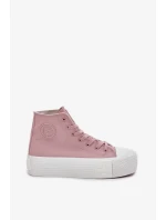 Dámske plátenné tenisky na platforme Big Star - ružové