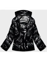 Čierna dámska bunda s leskom (OMDL-023)