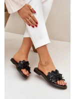 Zazoo 40381 Dámske kožené papuče na podpätku Black Zazoo 40381 Dámske kožené papuče na podpätku Black