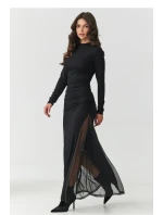 Dámske dlhé spoločenské šaty M902 Black - Makadamia Dámske dlhé spoločenské šaty M902 Black - Makadamia