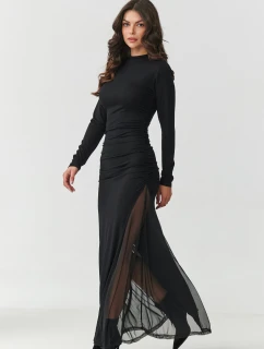 Dámske dlhé spoločenské šaty M902 Black - Makadamia