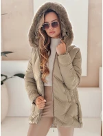 Dámska zimná bunda LOVEINSIDE prešívaná s ťavou kožušinou FashionStreet TY5051